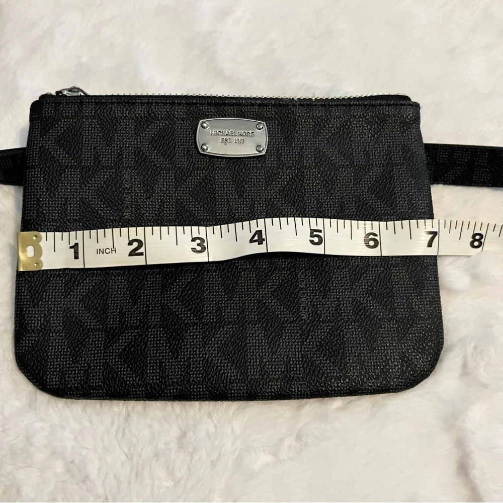Michael Kors Black MK Logo Designer Belt Bag Fanny Pack Waist Bag